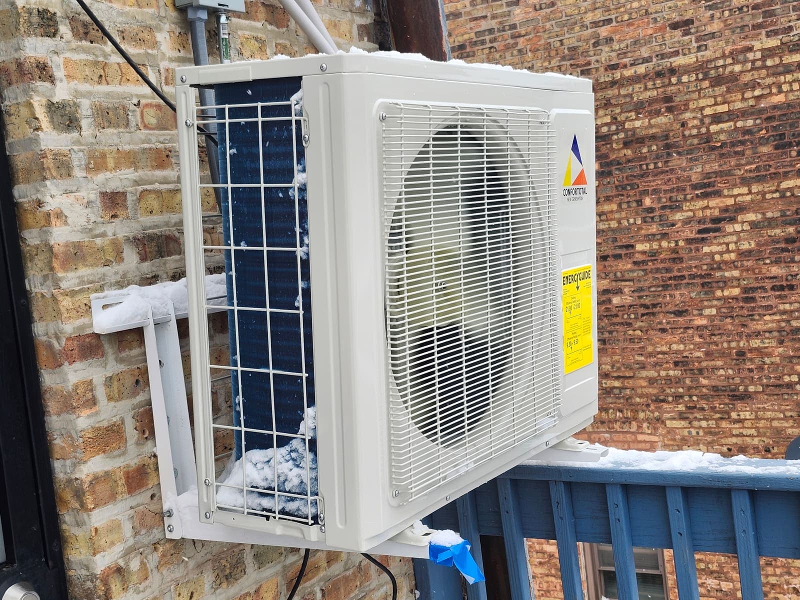 Outdoor condenser, cold-weather install